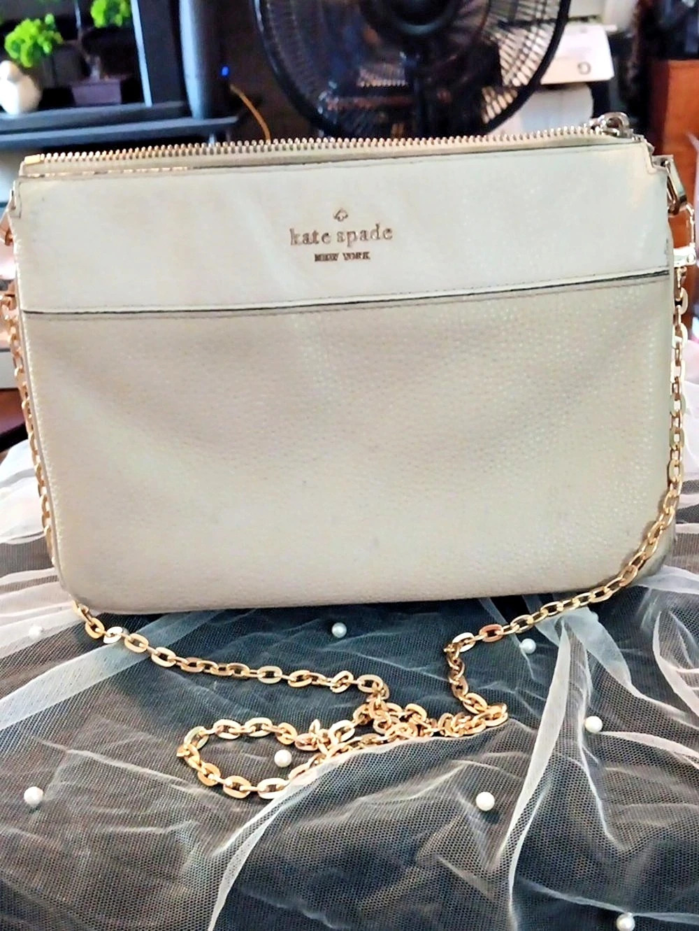 kate spade White Chain Crossbody Bag